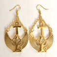 thumbnail image 6 of Lordluxury New Goddess Isis Ancient Egyptian Earrings 14k Yellow Gold Cross Fashion Girlfriend Women Retro Statement Punk Jewellery, 6 of 6