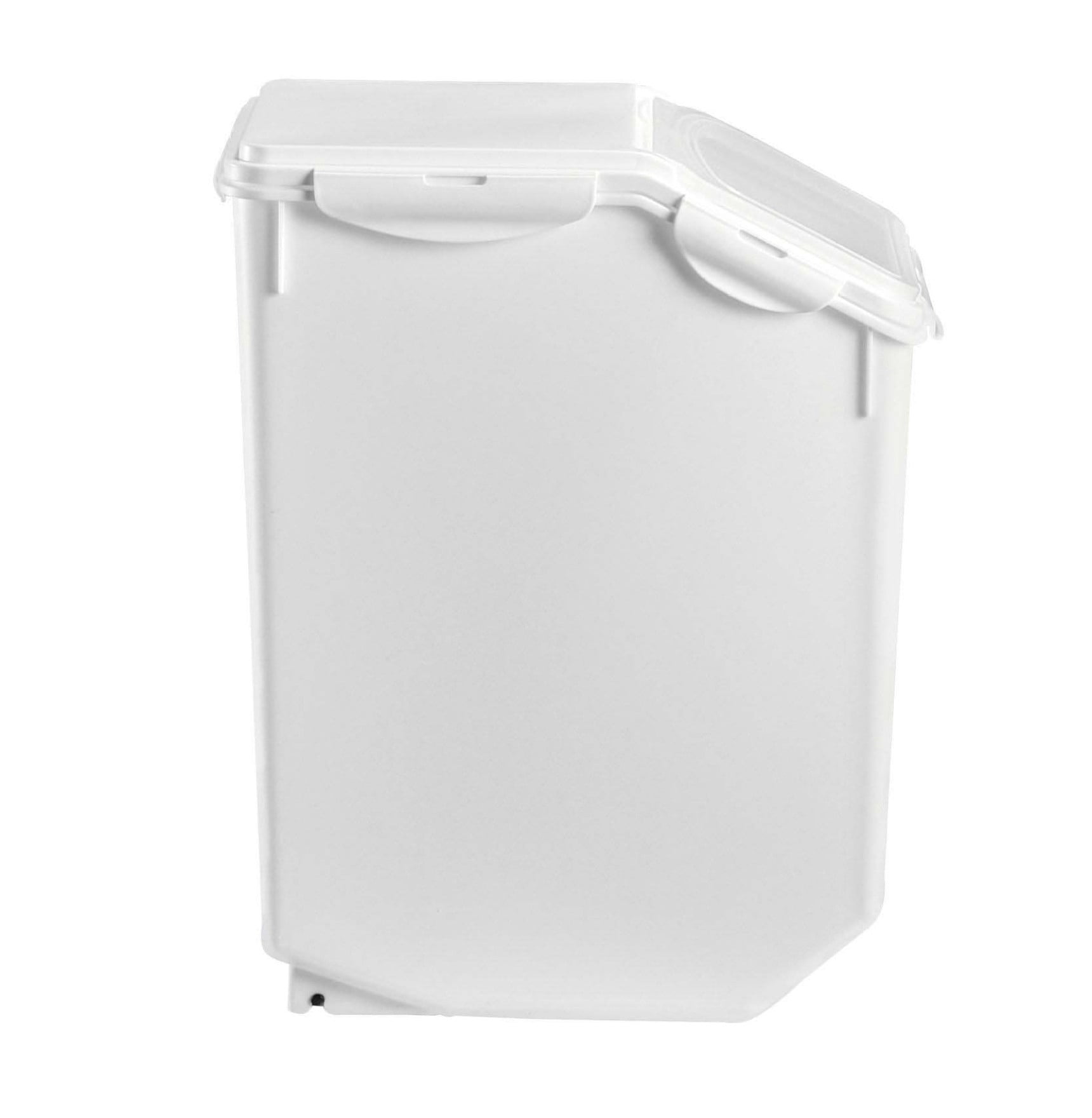 Airtight Food Storage Containers 4-Piece Set - 3.5/4.5 Gal Kitchen Bins - Large Capacity Rice, Pet Food, Dry Goods - Stackable, Wheels
