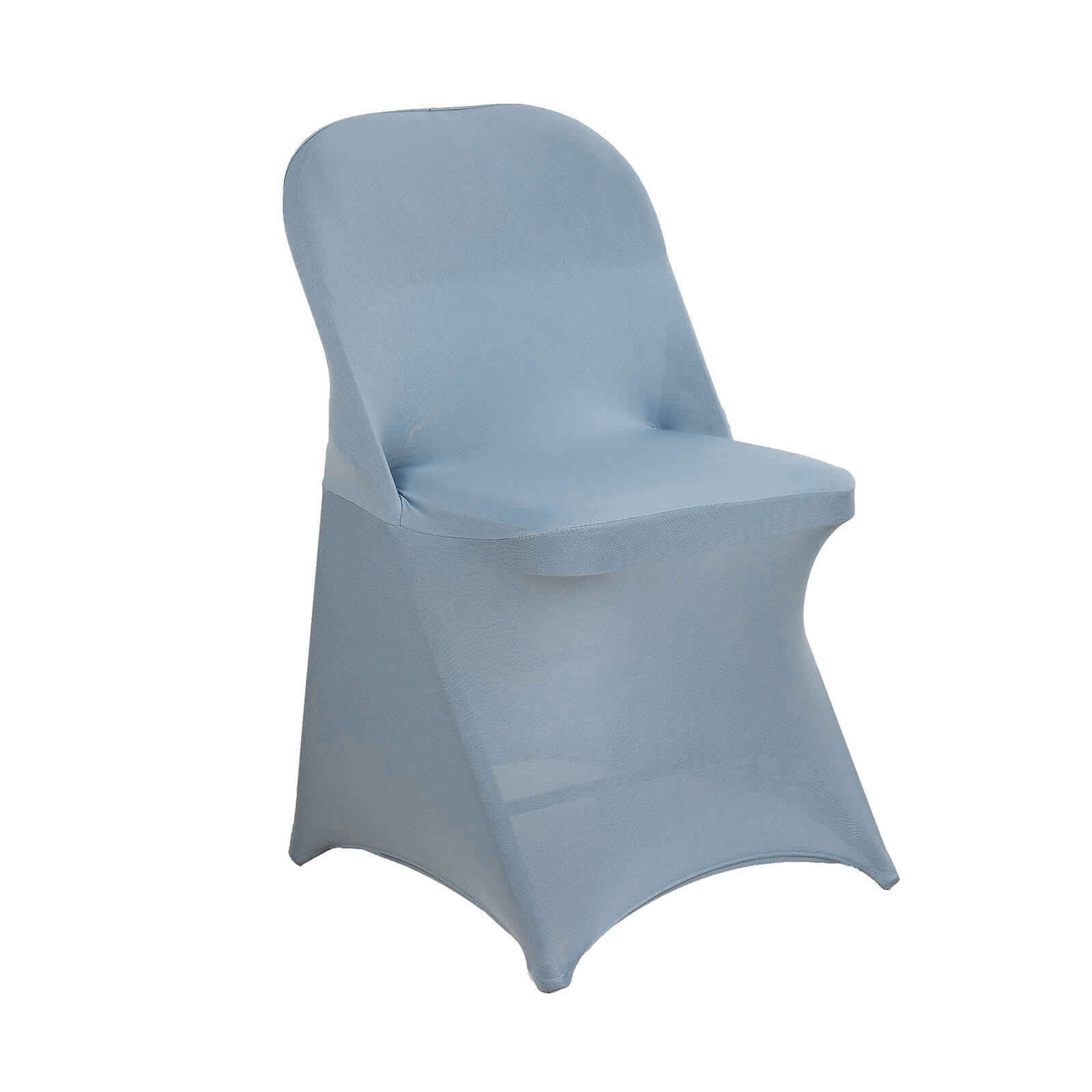 Efavormart 10PCS Stretchy Spandex Fitted Folding Chair Cover Dinning Event Slipcover For Wedding Party Banquet Catering- Dusty Blue