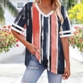 thumbnail image 4 of Otvok Ladies Shirts Women's Plus Size Tops V Neck Short Sleeve T-Shirts Summer Tees Casual Loose Fit Tunic Tops, 4 of 6