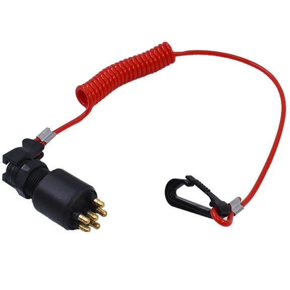 waltyotur Ignition Switch Key w/Lanyard for OMC BRP Johnson Evinrude 5005801 Boat 1996 Up