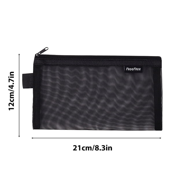 Bolsas de Lápiz con Cremallera,Estuche de Examen de Papelería con Cremallera de Malla Transparente,Bolsa de Lápiz Portátil de Gran Capacidad para Estudiantes Dacron Estuche de Lápiz Grande