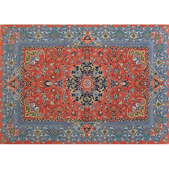 Ahgly Company Machine Washable Indoor Rectangle Traditional Fire Brick Red Area Rugs, 9' x 12'