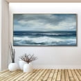 thumbnail image 5 of Seascape Canvas Wall Art Original Ocean Oil Painting Seascape Handmade Acrylic Wall Art Blue Sea Waves Wall Decor Gift,Unstretched,Frameless,(81*162cm)32*64Inches, 5 of 5