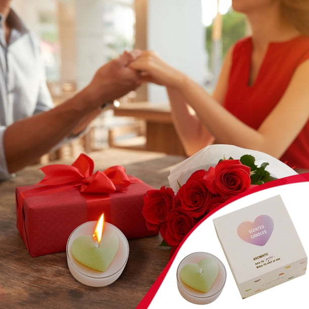 Velas En Forma De Corazón Paquete de 1 vela perfumada redonda con forma de corazón para fiestas de cumpleaños. JASKFLY