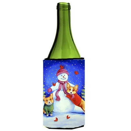 

Snowman With Corgi Wine bottle sleeve Hugger