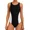 Black, variant on ANFERRY Women's One Piece Swimsuit Tummy Control High Cut Bathing Suit Color Block Racerback Sporty Swimwear
