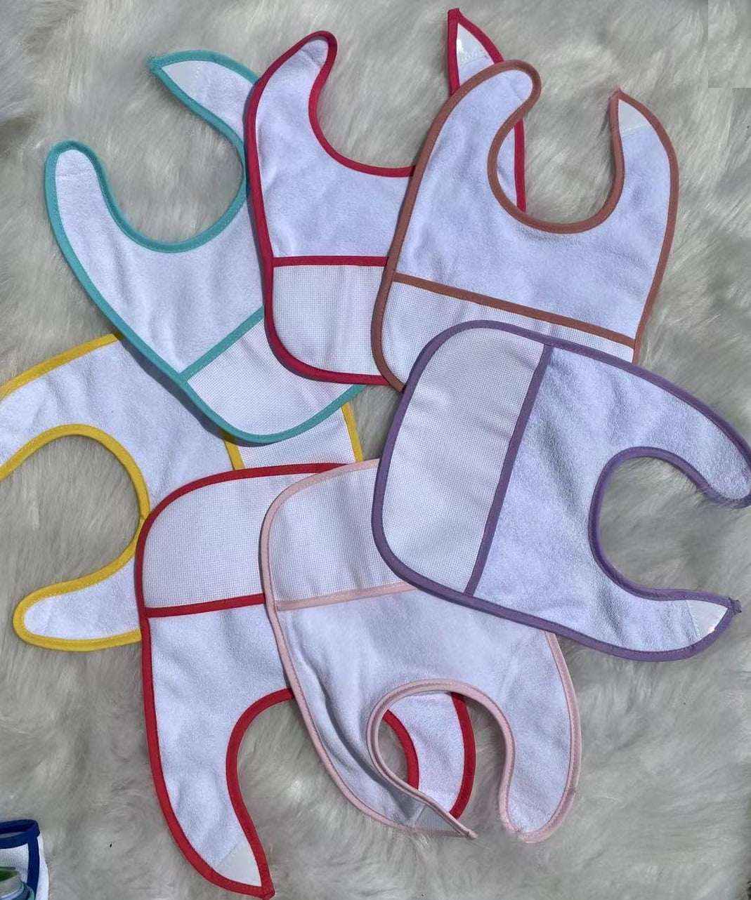 7pcs red series cotton cross stitch baby bib 16count aida cross stitch