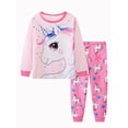 thumbnail image 2 of Girls Unicorn Cartoon Long Sleeve Pajamas Two Piece Set, 2 of 5