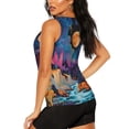 thumbnail image 3 of Balery Fantasy Cosmic Landscape Camiseta sin mangas estampada ligera para mujer, tops de entrenamiento sin mangas, camisetas de yoga transpirables de secado rápido.-Medium, 3 of 7