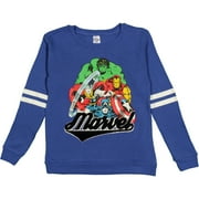 Juniors' Marvel Two Stripe Long Sleeve Sweatshirt