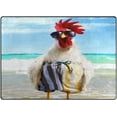 thumbnail image 2 of GZHJMY Summer Ocean Beach Rooster with Glasses Area Rug Living Room Rugs - 5'3" x4 Abstract Large Soft Indoor Washable Rug Low Pile Carpet for Bedroom Dining Room Office Carpet Runner, 2 of 7