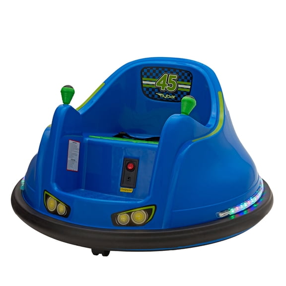 Flybar 6V Bumper Car for Toddlers Blue, Electric Toddler Ride On Toys for Kids, Baby, Ages 1.5-4 Years, LED Lights, 360 Degree Spin, Supports up to 66 pounds (No Remote)