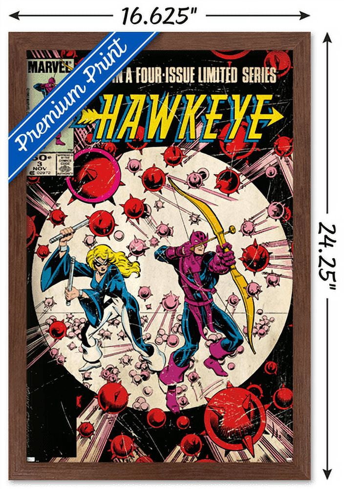 Marvel Comics - Hawkeye - Cover Art Wall Poster, 14.725" x 22.375", Framed