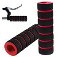 thumbnail image 1 of Puños de manillar de bicicleta, agarre antideslizante para bicicleta, scooter, crucero, silla de ruedas, esponja de ciclismo, 1 par (rojo) Rojo Verde, 1 of 5