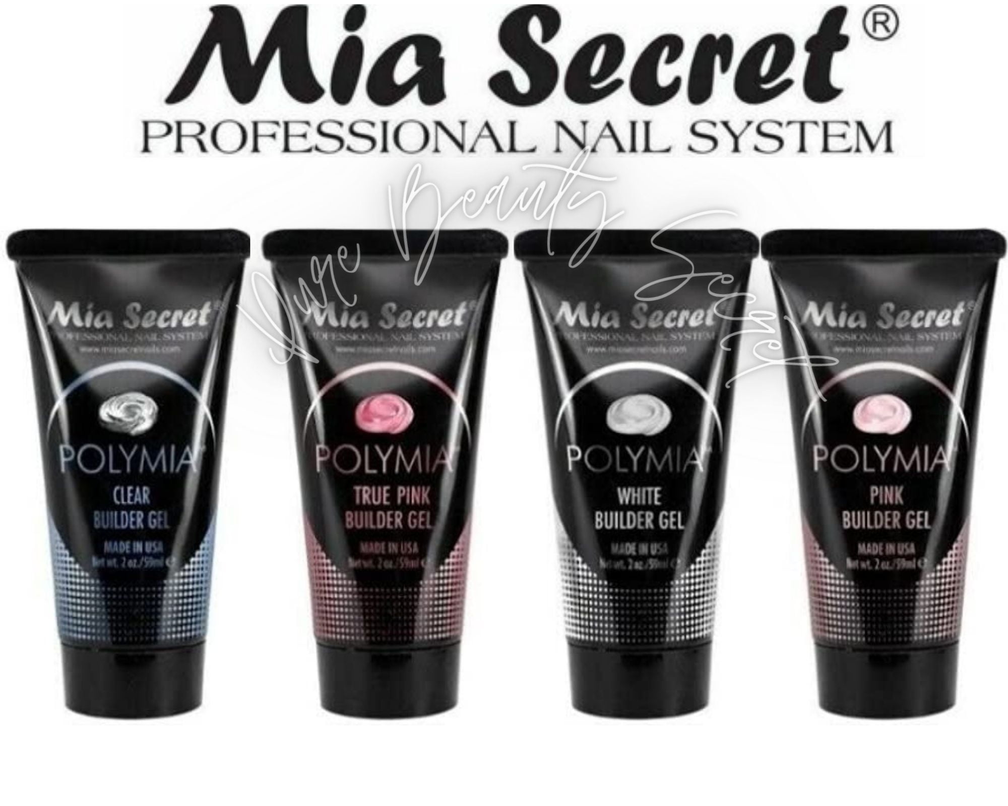 Mia Secret POLYMIA BUILDER GEL CLEAR+WHITE+PINK+TRUE PINK