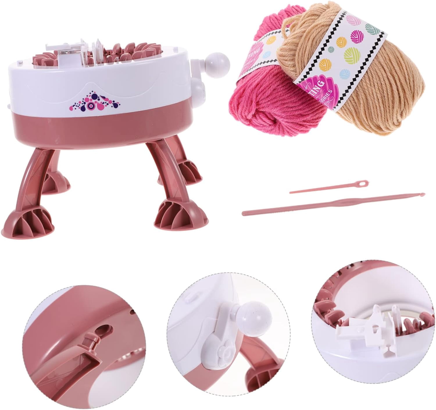 VIFERR Knitting Machine, 22 Needles Smart Weaving Loom Knitting Board Rotating Double Knitting Loom Machine, DIY Hand Artifact Wool Machine for Adults and Kids