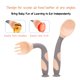 thumbnail image 3 of Utensilios para bebés Cucharas Tenedores con estuche seguro de viaje para bebés pequeños Niños Alimentación Cuchara de entrenamiento Fácil agarre Flexible Perfecta autoalimentación Sincero Hogar, 3 of 8