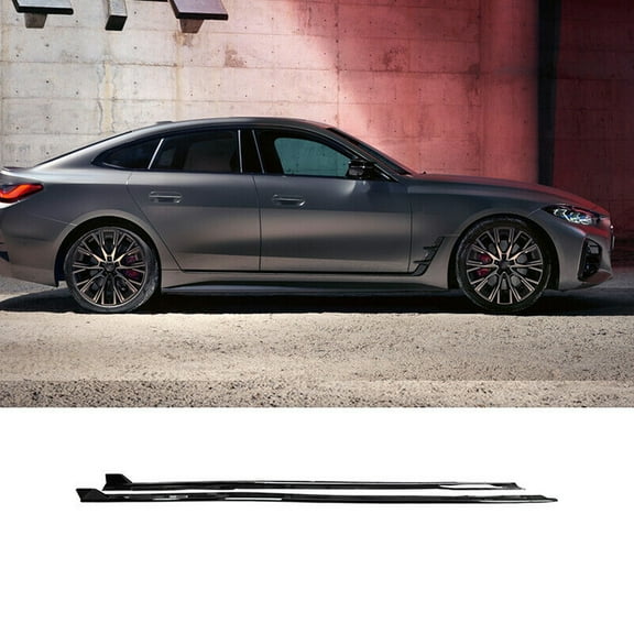 NINTE Side Skirts for 2022-2023 BMW 4-Series Gran Coupe G26 M-Sport 4DR Rocker Panel Extension Lips Gloss Black