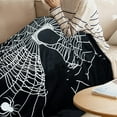 thumbnail image 5 of Halloween Blanket Haunted Halloween Throw Blankets Black Spider Webs Moon Dreamcatcher Flannel Halloween Blankets and Throws, 5 of 5