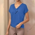 thumbnail image 2 of Sure! Here's A Product Title That Adheres To Guidelines:"Women's Summer Solid Color V Neck Casual Short Sleeve T Shirt", 2 of 2