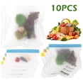 thumbnail image 3 of 10 Pcs Sacs Réutilisables de Rangement pour Aliments, Extra Épais, Sac de Congélation à Fermeture Éclair, Sac à Sandwich pour la Maison et le Voyage, 3 of 11