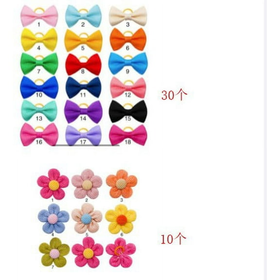 FUEENIRVA Dog Bow Ties Webbing Strap 40Pcs Assorted Color Photoshoots Decorative Effect