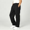 thumbnail image 6 of WyiBan Boys Baggy Sweatpants Drawstring Waist Wide Leg Athletic Joggers Fleece-lined Thickened Pants with Pockets, 6 of 6