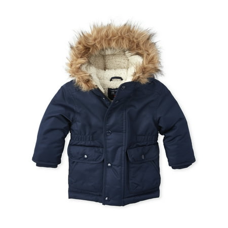 The Children's Place Baby Toddler Boy Fur Hooded Parka
