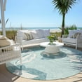 thumbnail image 6 of Addison Rugs Chantille Indoor/Outdoor Transitional Floral Teal Washable Round Rug, 8' x 8', 6 of 6