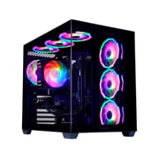 MLOONG PC Gamer Gaming Desktop, AMD Ryzen 5 5500, Radeon RX 6600 8GB, 16GB DDR4, 1TB SSD, Black, WIFI, Windows 11 Home