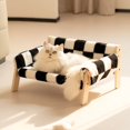 thumbnail image 2 of Mewoofun Cat Bed SofaWooden, Sturdy Fluffy Cat Couch Bed Dog Beds for Cats and Small Dogs Pet Furniture Elevated ShopWise Round, 2 of 10
