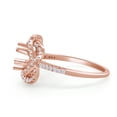 thumbnail image 2 of 2/7 Carat CT Natural Diamond Round Cut In 14k Rose Gold Wedding Semi Mount Ring Jewelry For Womens Ring Size-5.5, 2 of 3
