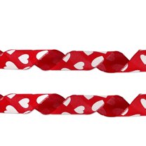 Valentine's Day Ribbon Love Print Imitation Hemp Ribbon Wedding Qixi Party Decoration Peach Heart Bow Ribbon