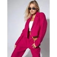thumbnail image 5 of 2 Piece Outfits for Women Dressy Blazer Jackets High Waisted Straight Leg Pants Suits Set Business Casual Rose Red M, 5 of 10