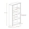 thumbnail image 4 of CorLiving Quadra Engineered Wood 4-Tier Adult Bookcase with 3 Adjustable Shelves, 4 of 4