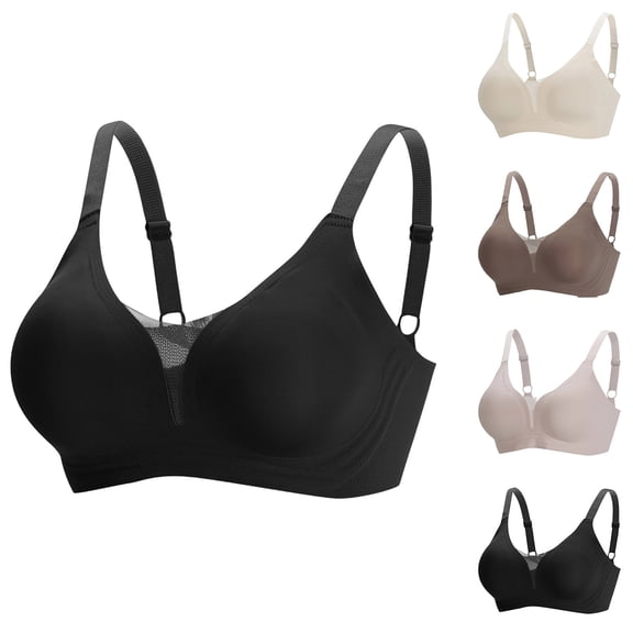 Swuxness Women's Push Up Wireless Bras Thin with Back Closure Comfortable Lightweight Breathable Sports