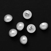 12.5mm Bridal Pearl Plastic Button with Shank Back by 12-pcs, TR-12201 (White)