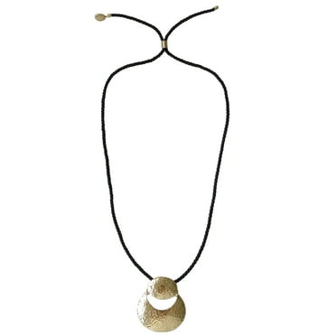 Time And Tru Women's Soft Hammered Metal Pandent Adjustable Necklace