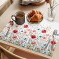 thumbnail image 3 of Independence Day Placemats Set of 1, Vintage Red Blue Concubine Flower Non-Slip Place Mats Washable Table Mats for Kitchen Dining Table Decorations Indoor/Outdoor, 3 of 9