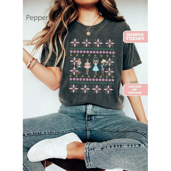 Nutcracker Funny Winter Shirt, Christmas Graphic Tee, Holiday Party Shirt for Women