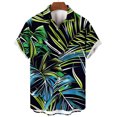 thumbnail image 3 of ZCFZJW Big and Tall Regular Fit Hawaiian Shirt for Men, Tropical Printed Summer Short Sleeve Button Down Mens Holiday Vacation Tees Shirts Tops Cotton Linen Beach Shirts Multicolor#09 XXXXXL, 3 of 3