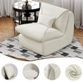thumbnail image 4 of Pawverly Compressed Lounge Chair with Ottoman, Modern Upholstered Floor Sofa for Small Spaces, Relaxing Accent Chair for Living Room, Bedroom or Studio, 4 of 12
