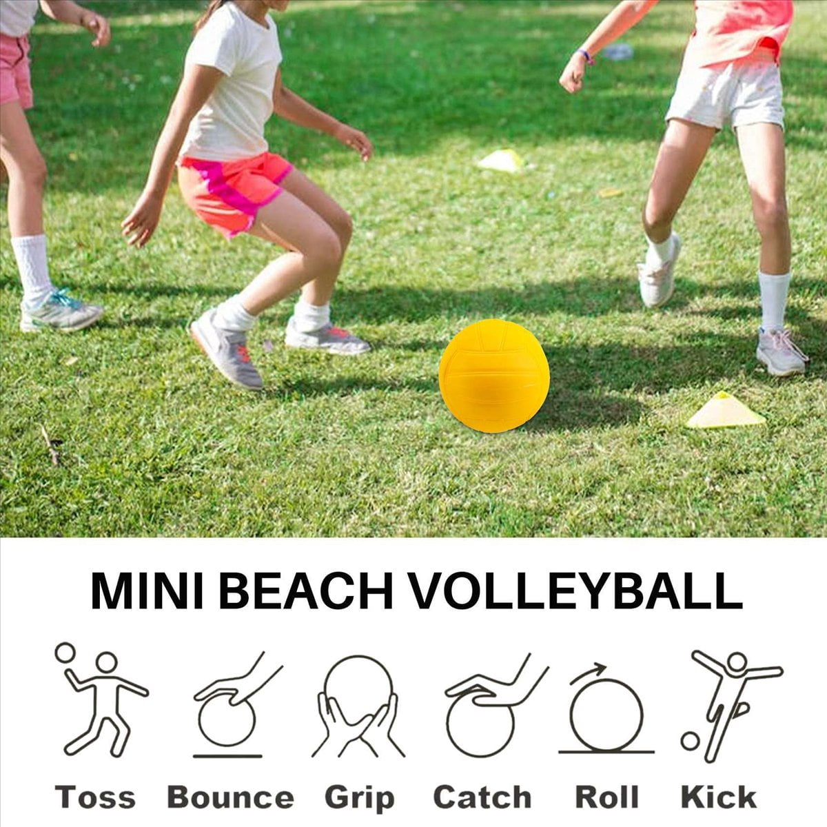 Roundnet Game Ball Replaceable Competitive Balls Mini Volleyball 18-Pack with Pump,18 x ball 6 x Pump