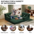 thumbnail image 6 of CARZZI LIFE 79" Convertible Sofa Bed with Pillows, Corduroy Folding Sleeper Sofa with Fixed-Shape Frame, Boneless Couch for Living Room Bedroom, Floor Sofa Lounge No Assembly Required (Green), 6 of 9