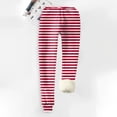 thumbnail image 4 of Women's Red and White Striped Pajama Pants with Faux Fur Cuffs Cozy and Festive Sleepwear for Winter, 4 of 4