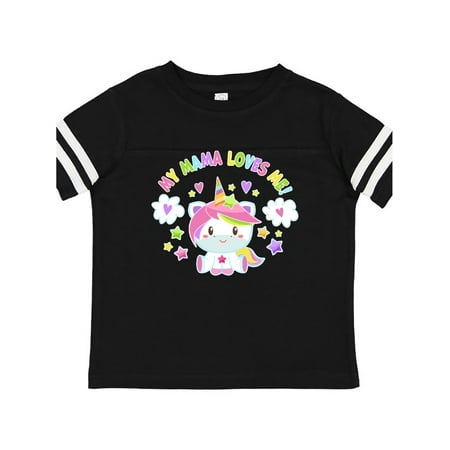 

Inktastic My Mama Loves Me with Cute Rainbow Unicorn Gift Toddler Boy or Toddler Girl T-Shirt