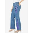thumbnail image 5 of Roaman's Women's Plus Size Invisible Stretch Iconic Sequin-Embellished Bootcut Jean, 5 of 6