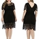 thumbnail image 5 of Vestidos Para Mujer Vestido de Talla Grande Casual Cuello Redondo Manga Corta Encaje Sólido Hasta La Rodilla Vestido Odeerbi ODB155441, 5 of 9