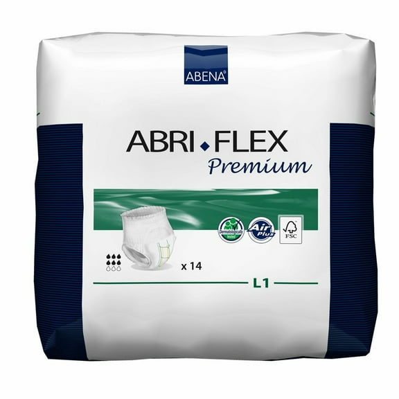 Abri-Flex Adult Incontinent Underwear, Large, Moderate Absorbency, Bag of 14